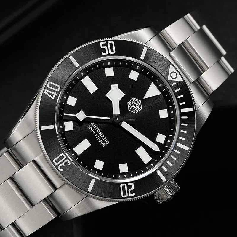 San Martin SN0121T Titanium Diving Watch – NH35 Automatic Movement, Grade 2 Titanium, 120-Click Bezel, 300M Waterproof Wristwatch