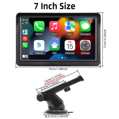 HIPPBQCC 7-Inch Car Radio – CarPlay & Android Auto Multimedia Player, Touch Screen, USB/AUX, Rear View Camera Compatible