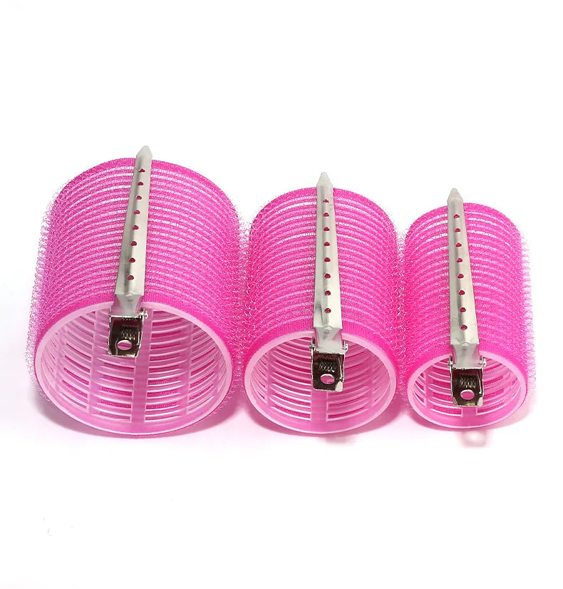 28pcs Hair Roller Set – 18 Plastic Self-Grip Curlers in 3 Sizes with 10 Metal Clips for DIY Hairdressing
