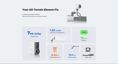 FLEXTAIL Portable Shower Pump – IPX7 Waterproof Rechargeable Water Pump with Hose for Camping & Outdoor Shower