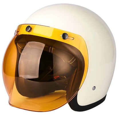 Motorcycle Helmet Bubble Visor – Anti-Fog UV Protection HD Lens for Retro Open Face Helmets