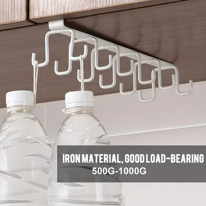 Cabinet Mug Hook – 6/12-Hook Hanging Cup Holder & Multifunctional Wardrobe Organizer for Space Saving