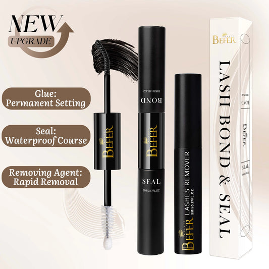 BEFER 2-in-1 Eyelash Glue & Remover — Waterproof Lash Adhesive for Strong, Long-Lasting Eyelashes
