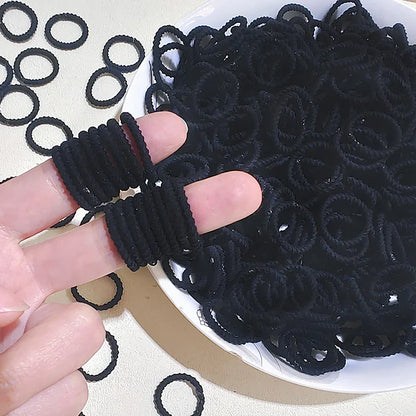 [100 Pack] Baby Rubber Bands - High Elastic, Seamless Thumb Rings for Toddlers, Gentle on Hair Scrunchies Set