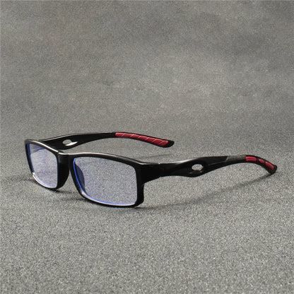 5PCS Sport Style Anti-Blue Light Reading Glasses – Rectangular Full Rim Non-Prescription Eyewear with PC Frame