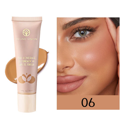 6-Color BB Cream Concealer – 30ml Liquid Foundation Primer with Natural Coverage for Face Brightening & Flawless Skin Finish