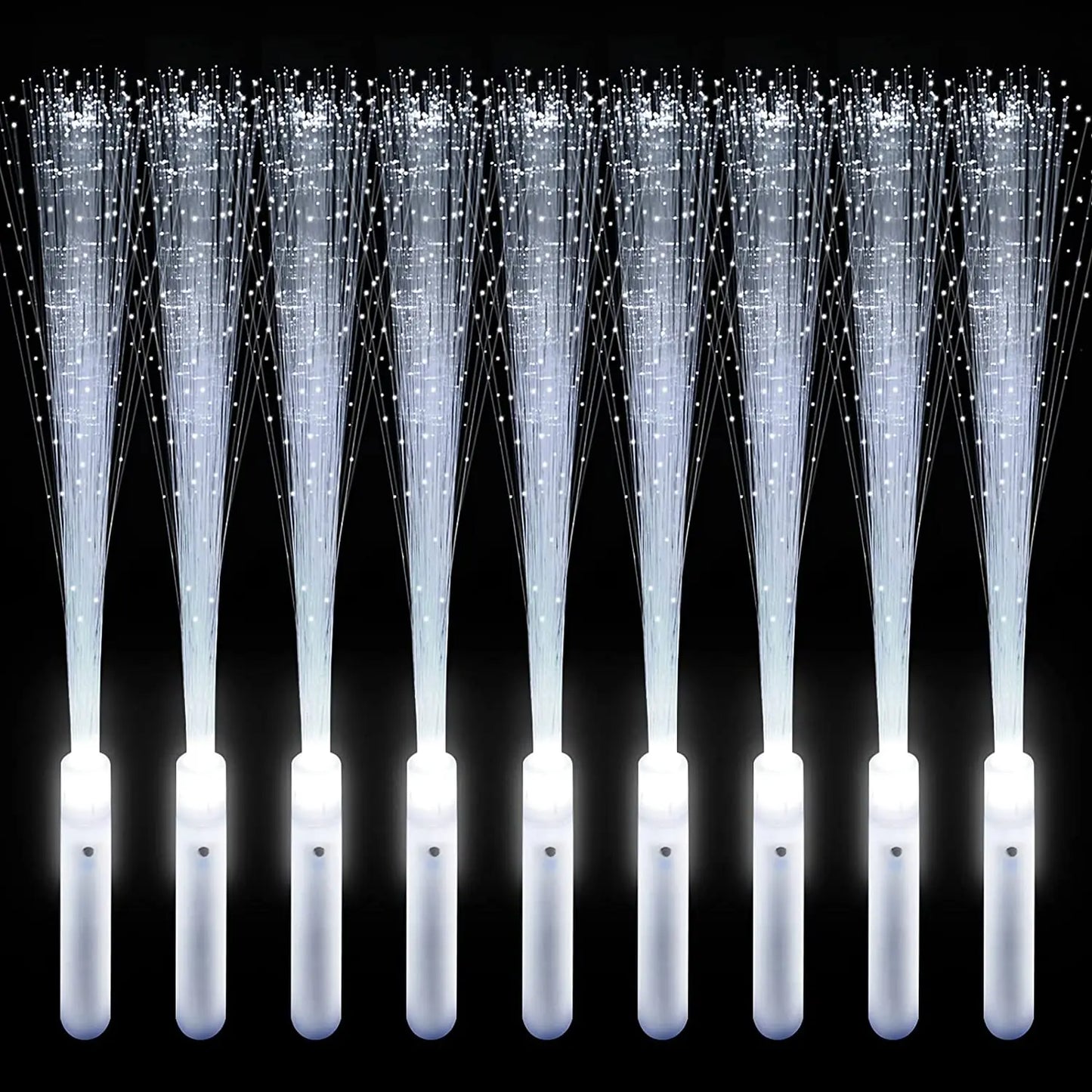12-96PCS LED Fiber Optic Wands – Light Up Fiber Optic Stick with 3 Modes, White Glow Sticks for Wedding, Birthday Party, Bridal Shower