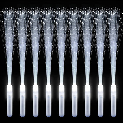 12-96PCS LED Fiber Optic Wands – Light Up Fiber Optic Stick with 3 Modes, White Glow Sticks for Wedding, Birthday Party, Bridal Shower