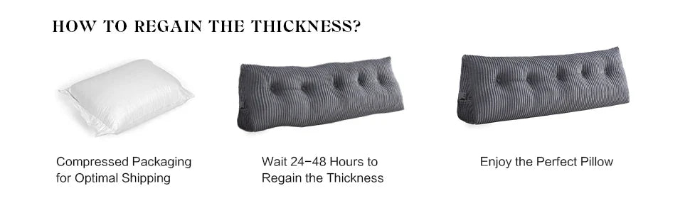 Soft Lumbar Bedside Cushion – Wedge Pillow for Back Support, TV Lounger & Reading, Decorative Bed Pillow