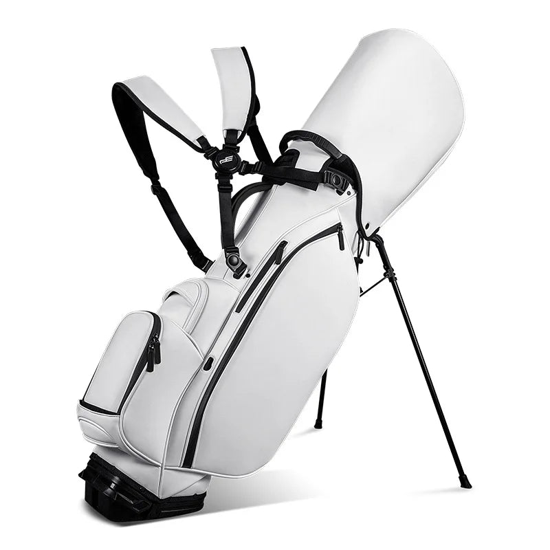 PLAYEAGLE Golf Stand Bag — Lightweight PU Leather Golf Bag with Stand, Multifunctional Golf Rack Bag for Men