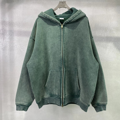 Batik Fleece Zipper Hoodie – Warm Ethnic Style Zip-Up Sweatshirt