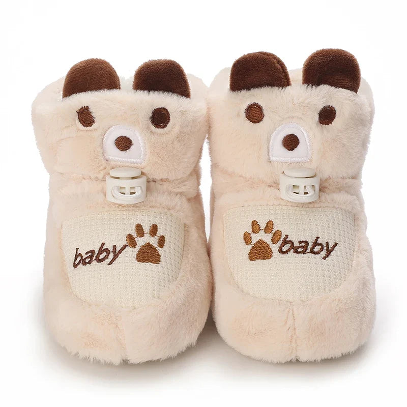 Infant Pre-Walker Shoes - Soft Plush Bunny & Bear Winter Booties for Babies 0–1 Year