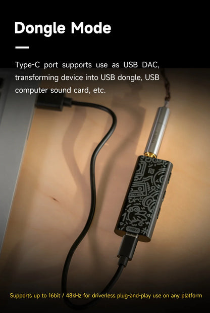 HiBy W3 II/W3 GEN 2 Type C USB DAC Dongle - Wireless Bluetooth Decoder, Headphone Amplifier, AMP, CarPlay, NFC, CVC Mic for Android & iOS
