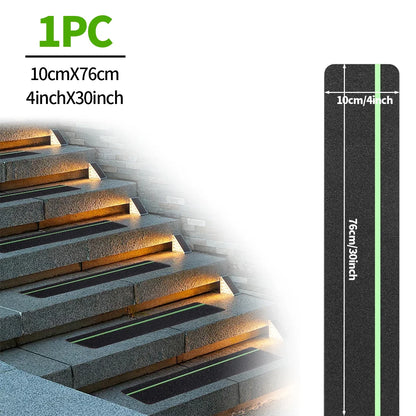 Glow in the Dark Anti-Slip Traction Tape Green Stripe Abrasive Adhesive Stair Tread Safety Grip Tape for Indoor & Outdoor Use