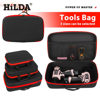 HILDA Large Capacity Waterproof Tools Bag – Electrician Hardware Organizer, 3 Sizes with Red Edges