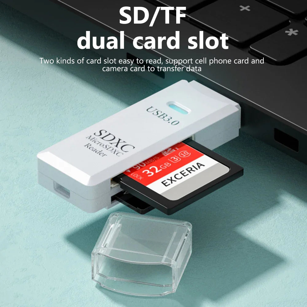 Elough 2 in 1 TF and SD Card Reader - USB 3.0 and USB 2.0 Memory Card Adapter Converter for PC and Laptop Accessories