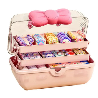 Multi-Layer Hairpin & Jewelry Storage Box — Cute Organizer for Girls’ Hair Accessories and Toys