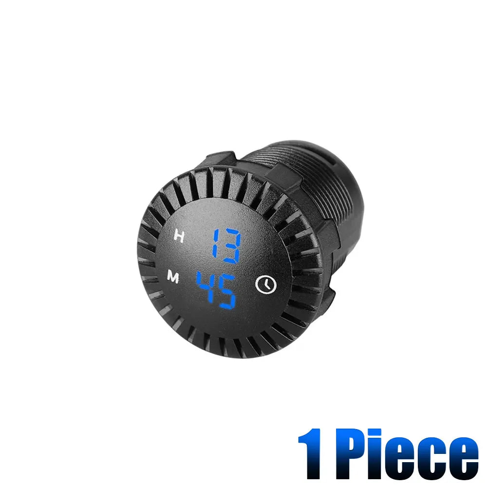 Universal 12V/24V Car Dashboard Digital LED Clock – Touch Screen Electronic Display Watch for Auto Interior Decoration & Accessories