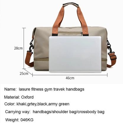 Travel Gym Bag – Short-Distance Luggage & Portable Fitness Duffel, Shoulder, Crossbody, and Weekender Carry-On Bag