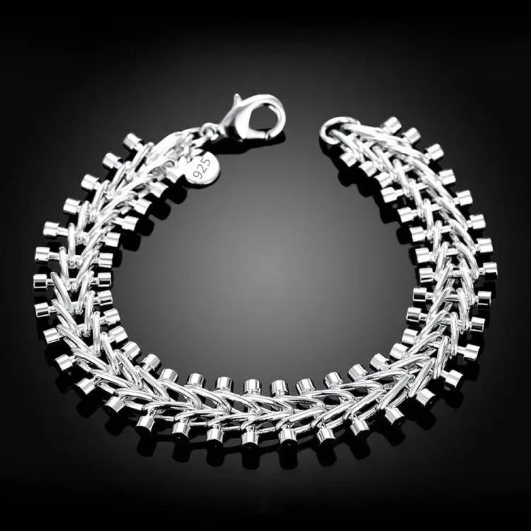 Fine 925 Sterling Silver Chain Bracelet – Solid Charm Jewelry for Women & Men, Party, Wedding & Fashion Gift