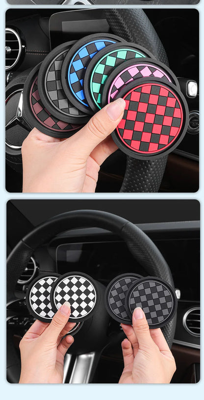 2pcs Car Cup Holder Anti-Slip Coasters — Premium PVC Universal Fit, Interior Accessories for Most Vehicles