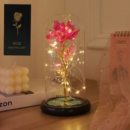LED Enchanted Galaxy Rose with Fairy Lights — Eternal Beauty Rose in Dome for Valentine’s, Wedding & Mother’s Day