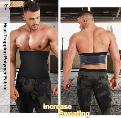 Men's Slimming Waist Trainer Belt – Sauna Sweat Body Shaper & Belly Fat Burner Wrap