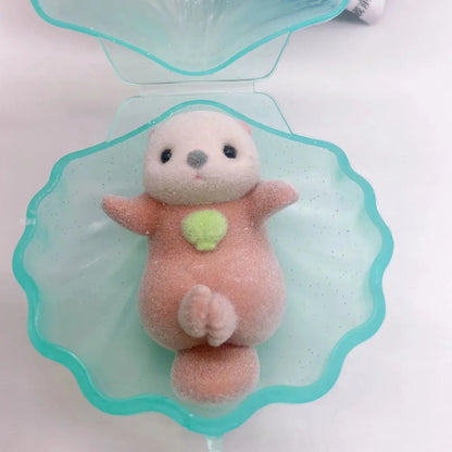 Genuine YELL Gashapon Capsule Toy – Kawaii Flocking Otter Figures for Kids, Desk & Collectible Decor