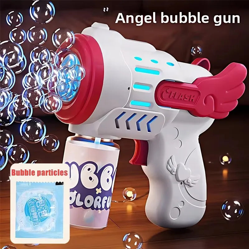 Automatic Bubble Gun Rocket - Electric Bubble Blower Toy with Bubble Liquid for Kids’ Beach & Outdoor Fun