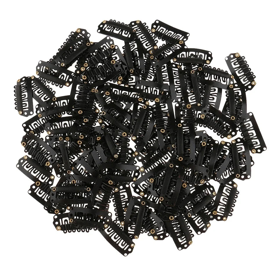 50PCS Hair Extension Snap Clips - 2.8cm Silicone Back Wig Clips for Clip-In Hair Extensions