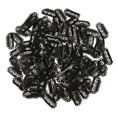50PCS Hair Extension Snap Clips - 2.8cm Silicone Back Wig Clips for Clip-In Hair Extensions
