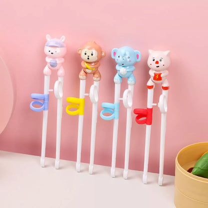 Cartoon Animal Baby Training Chopsticks - 1 Pair, Beginner Friendly Kids' Learning Tableware & Eating Helper Tools