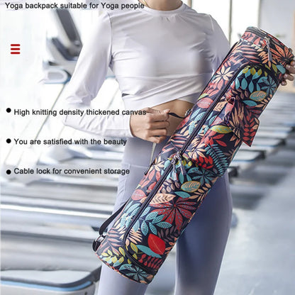 Printed Yoga Mat Bag: Men's & Women's Sports Backpack for Pilates, Fitness, Dance - Gym Mat Cover & Yoga Accessories Holder