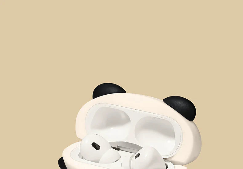 Cute Lying Panda Silicone Case for AirPods 4 (2024) & AirPods Pro 1/2/3 — Protective Earbuds Charging Cover