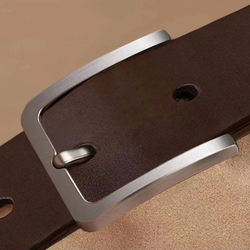 Men’s Luxury Designer PU Leather Belt – Adjustable Alloy Buckle for Jeans & Business (105-125cm)