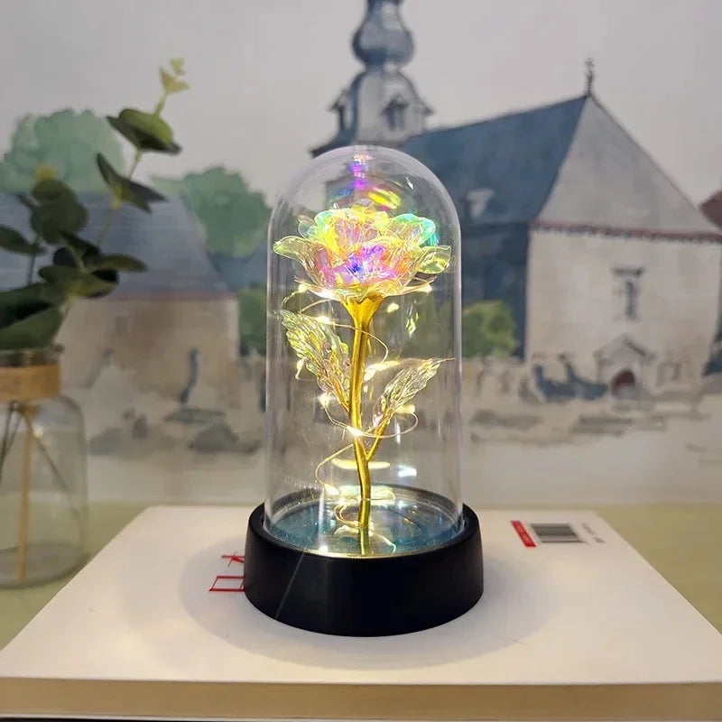 Artificial Eternal Rose Flowers with LED Light – Valentine’s Day Gift for Girlfriend, Wedding & Christmas Decor
