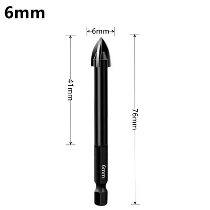 Cross Hexagonal Ceramic Tile Drill Bit – Alloy Triangular Glass, Ceramic & Concrete Hole Opener, Sizes 3-12mm