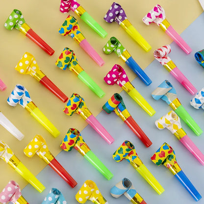30Pcs Colorful Party Blowout Whistles - Noise Maker Toys for Kids Birthday, Baby Shower Favors, Pinata Filler, Treasure Box Supplies