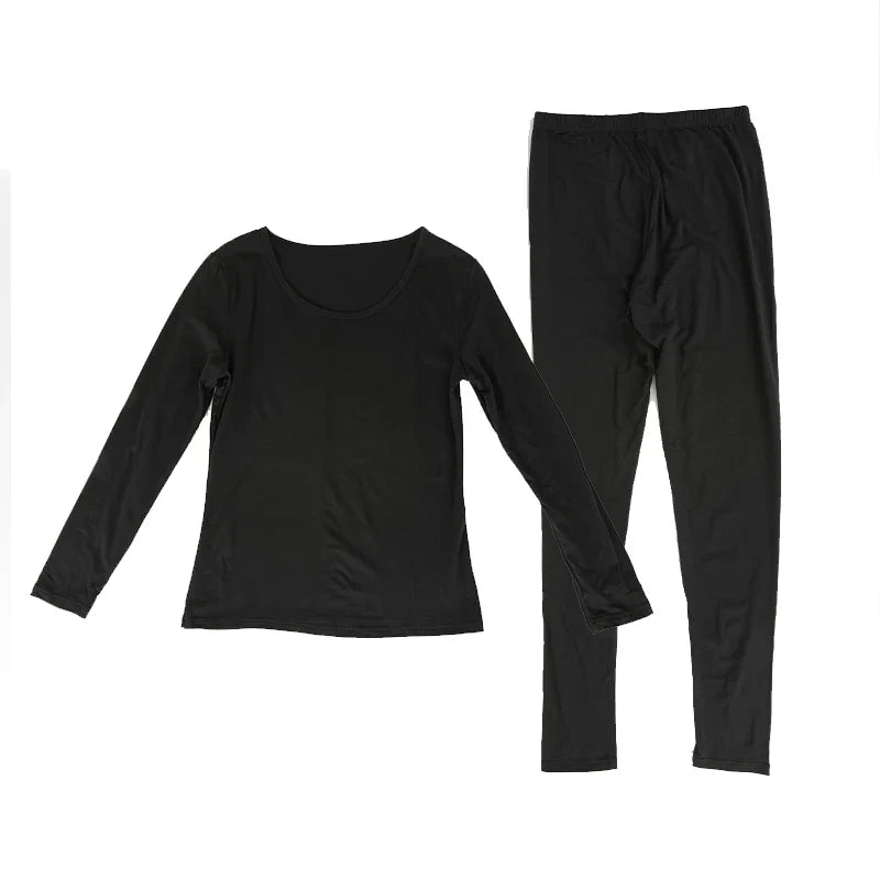 Winter Women's Thermal Underwear Set: Long-Sleeved Top and Trousers - Warm Lingerie 2-Piece Seamless Long Johns