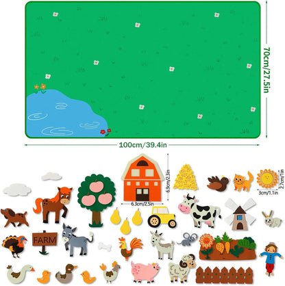 Farm Animals Felt Story Board Set – Interactive Early Learning Wall Puzzle Toys for Toddlers