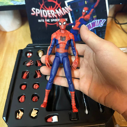 Sentinel Peter Parker Action Figure – Spider-Verse Noir PVC Collectible, Movable Miles Parker Figurine