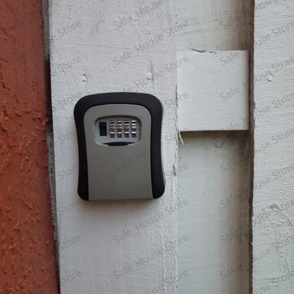 Wall-Mounted Key Lock Box with 4-Digit Code - Keyless Security Safe for Home and Office, Secret Key Storage Organizer
