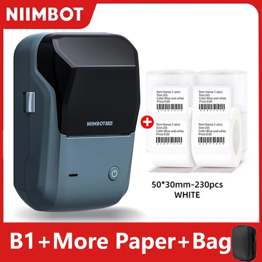 Niimbot B1 Portable Thermal Label Printer – Mini Bluetooth Pocket Sticker Maker, Self-Adhesive Tag & Price Printing Machine for Mobile Use