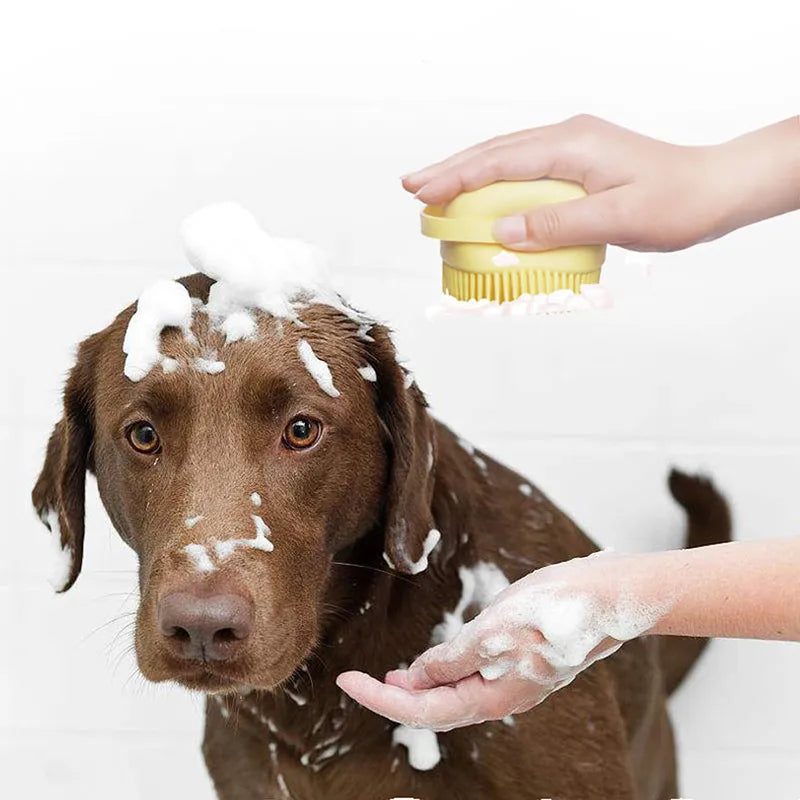 Puppy Bath Massage Gloves - Soft Silicone Brush for Big Dogs, Cats, Pet Accessories, Safety Tools for Mascotas Products