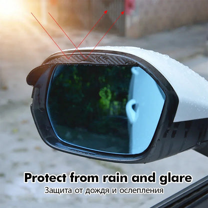 Car Rearview Mirror Rain Eyebrow - Carbon Fiber Sun Visor Shade Protector for Clear Vision, Auto Mirror Organizer Accessories