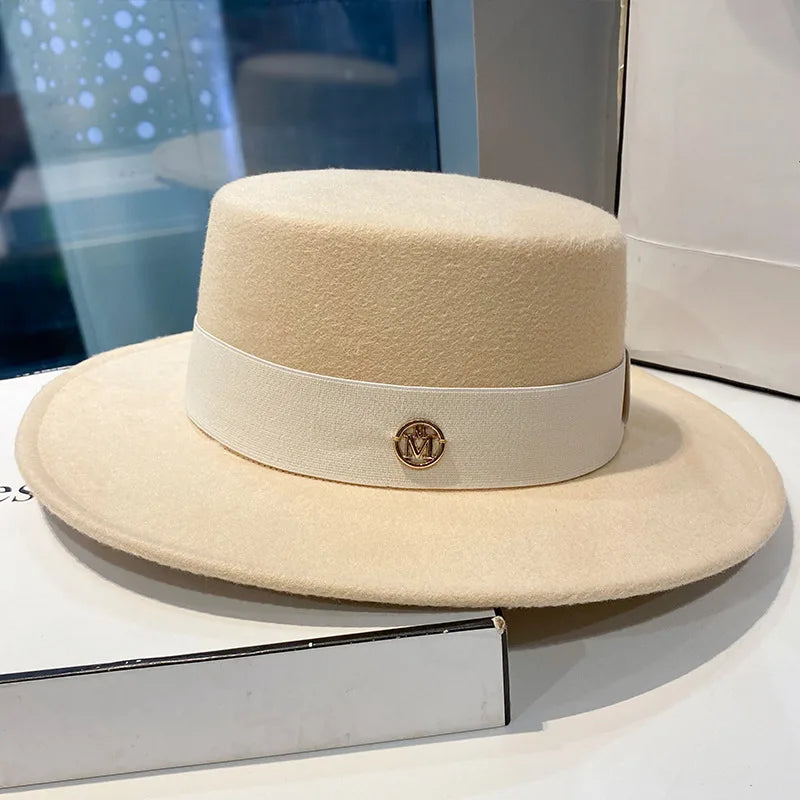 Fedora Hats for Women and Men - Elegant Fashion Bowler Dress Caps with Ribbon Band, Felt Jazz Hat for Weddings, Church, Panama Style