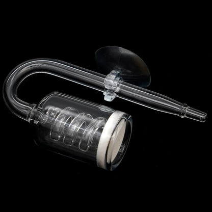 Glass CO2 Diffuser for Aquarium — Spiral Carbon Dioxide Atomizer with Suction Cup