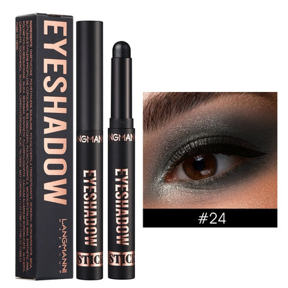LANGMANNI 16-Color Pearl Waterproof Eyeshadow Stick – Long-Lasting Color & Face Highlight