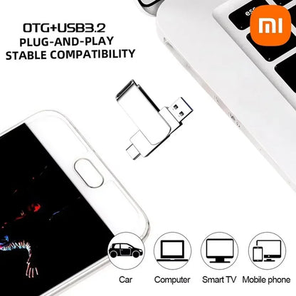 Xiaomi USB 3.2 16TB Flash Drive — High-Speed Metal Pendrive, Waterproof Portable Memory Stick