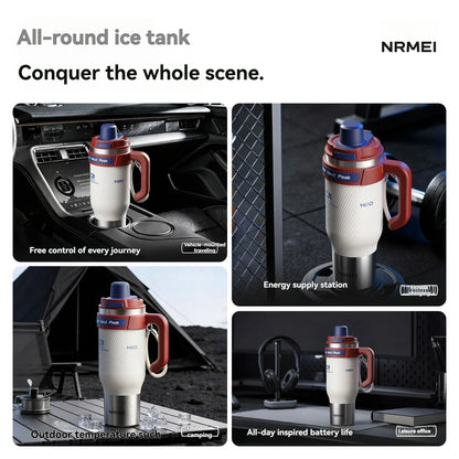 1250ml Stainless Steel Ceramic Tumbler - Large Insulated Water Bottle with Straw for Cold Drinks & Travel